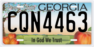 GA license plate CQN4463