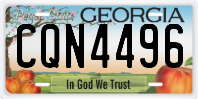 GA license plate CQN4496