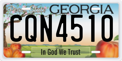 GA license plate CQN4510