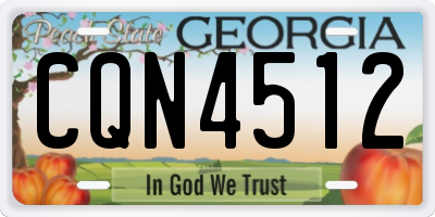 GA license plate CQN4512