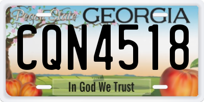 GA license plate CQN4518