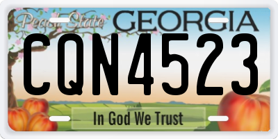 GA license plate CQN4523
