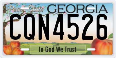 GA license plate CQN4526