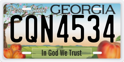 GA license plate CQN4534