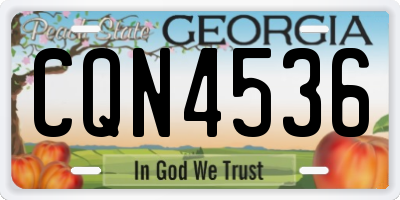 GA license plate CQN4536