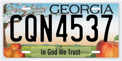 GA license plate CQN4537