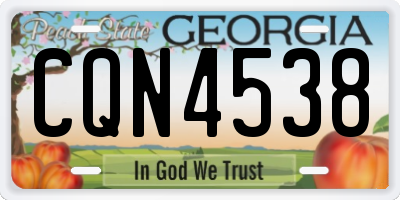 GA license plate CQN4538