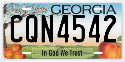 GA license plate CQN4542
