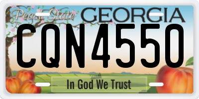 GA license plate CQN4550