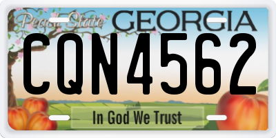 GA license plate CQN4562