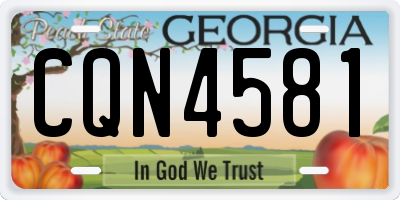GA license plate CQN4581