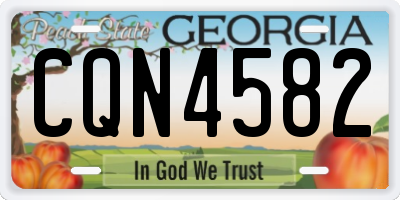 GA license plate CQN4582
