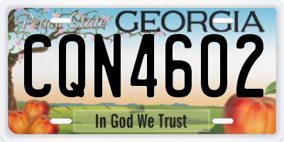 GA license plate CQN4602
