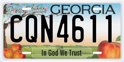 GA license plate CQN4611