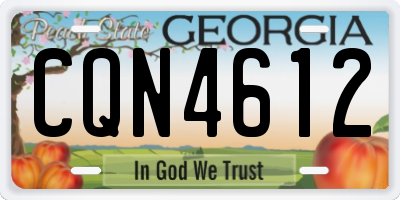 GA license plate CQN4612