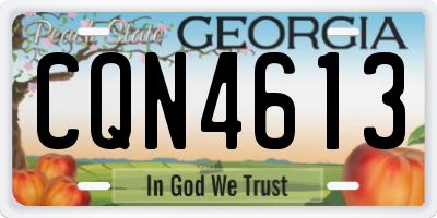 GA license plate CQN4613