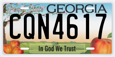 GA license plate CQN4617