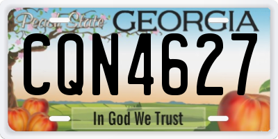 GA license plate CQN4627