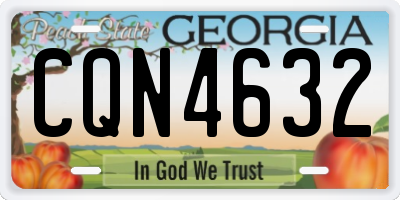 GA license plate CQN4632