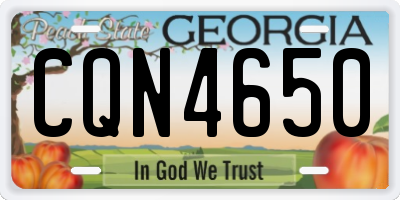 GA license plate CQN4650