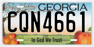 GA license plate CQN4661