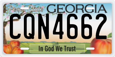 GA license plate CQN4662