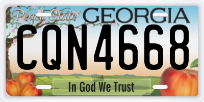 GA license plate CQN4668