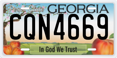 GA license plate CQN4669