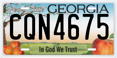 GA license plate CQN4675