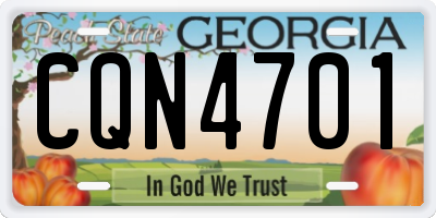 GA license plate CQN4701
