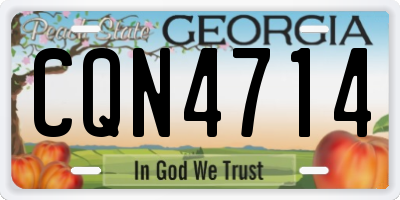 GA license plate CQN4714