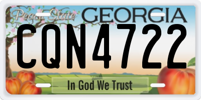 GA license plate CQN4722
