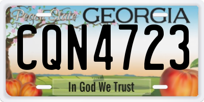 GA license plate CQN4723