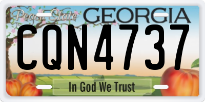 GA license plate CQN4737