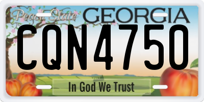 GA license plate CQN4750