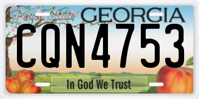 GA license plate CQN4753