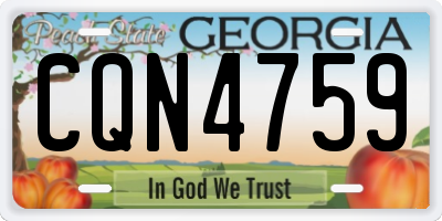GA license plate CQN4759