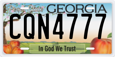 GA license plate CQN4777