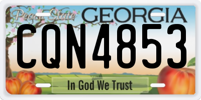 GA license plate CQN4853