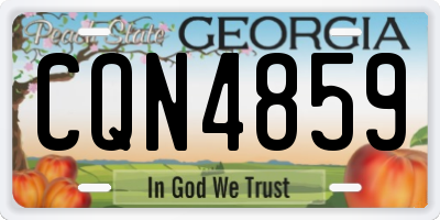 GA license plate CQN4859