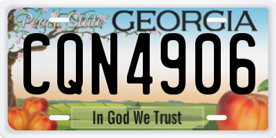GA license plate CQN4906