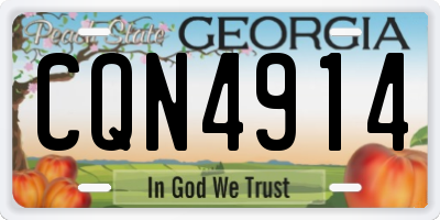 GA license plate CQN4914