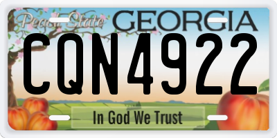 GA license plate CQN4922