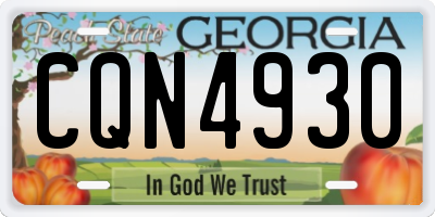 GA license plate CQN4930
