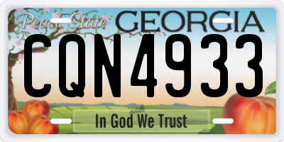 GA license plate CQN4933