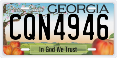 GA license plate CQN4946