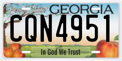 GA license plate CQN4951