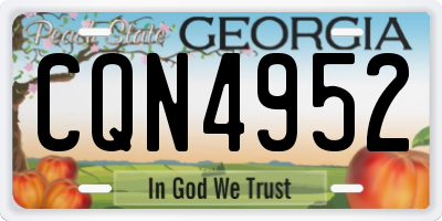 GA license plate CQN4952