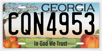 GA license plate CQN4953