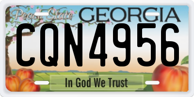 GA license plate CQN4956